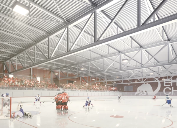 Die Trainingseishalle fürs Eishockey und das Eiskunstlaufen mit integrierter Fitnesszone für den Leistungssport soll bis Ende 2021 fertiggestellt werden.