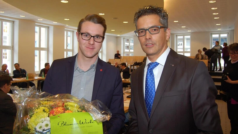Der neue Davoser Landratspräsident Peter Baetschi (rechts) und Vizelandratspräsident Philipp Wilhelm.