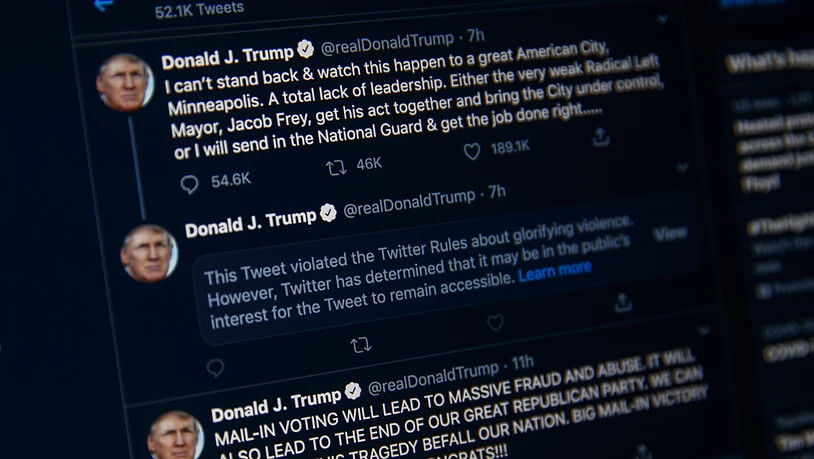 Twitter hat erneut eine Botschaft von US-Präsident Donald Trump in seinem Netzwerk bearbeitet. (Symbolbild)