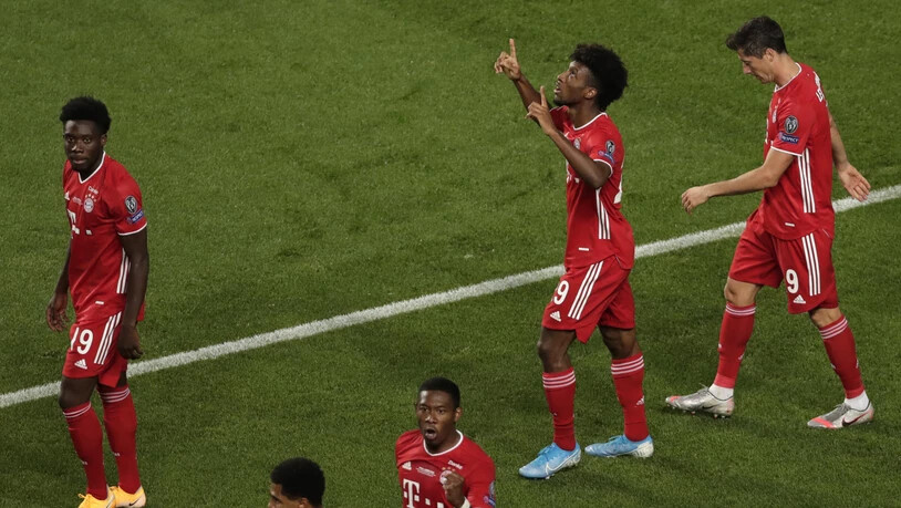 Bayern Münchens Kingsley Coman nach dem entscheidenden Tor im Champions-League-Final gegen Paris Saint-Germain