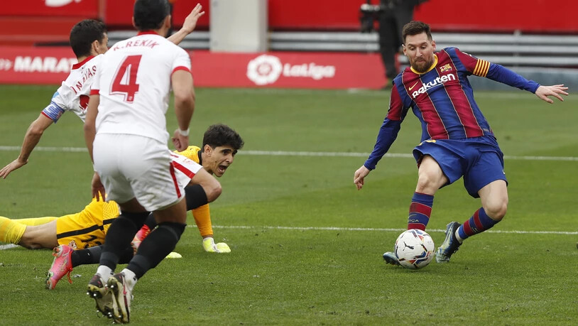 Lionel Messi entscheidet mit dem 2:0 kurz vor Schluss die Partie in Sevilla zugunsten des FC Barcelona