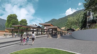 Zukunftspläne: So soll sich der Bahnhof Klosters Dorf mit der geplanten Strassenunterführung präsentieren.