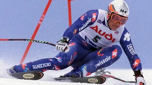 Silvano Beltrametti im März 2001 an den Schweizermeisterschaften in St. Moritz. Er siegt in der Abfahrt und im Super-G.