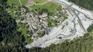 Das Dorf Bondo im Bergell: Am 23. August 2017 war ein Bergsturz am Piz Cengalo mit Murgängen niedergegangen.