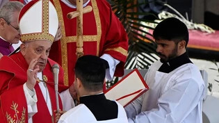 Palmsonntag im Vatikan: Franziskus feiert die heilige Messe.