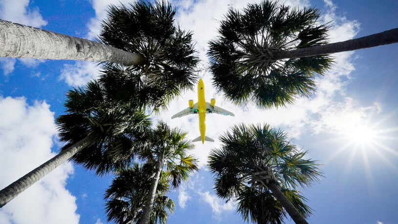 ARCHIV - Ein Passagierflugzeug landet am Flughafen Tampa im US-Bundesstaat Florida. Foto: Gene J. Puskar/AP/dpa