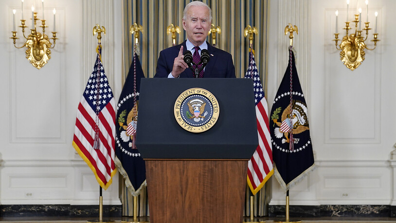 Joe Biden, Präsident der USA, im State Dining Room des Weißen Hauses. Foto: Evan Vucci/AP/dpa