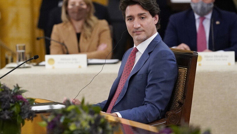 Justin Trudeau, Premierminister von Kanada, im Weißen Haus. (Archivbild) Foto: Susan Walsh/AP/dpa