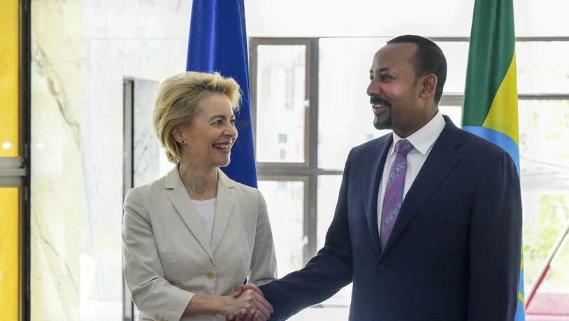 Die neue EU-Kommissionschefin Von der Leyen in Addis Abeba mit dem äthiopischen Regierungschef Abiy Ahmed.