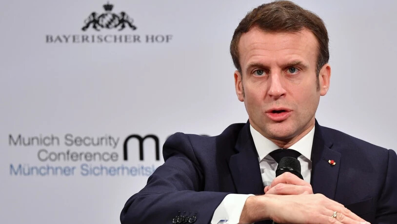 Frankreichs Präsident Emmanuel Macron spricht am Samstag an der Münchner Sicherheitskonferenz. Unter anderem beklagte er eine "Schwächung des Westens".
