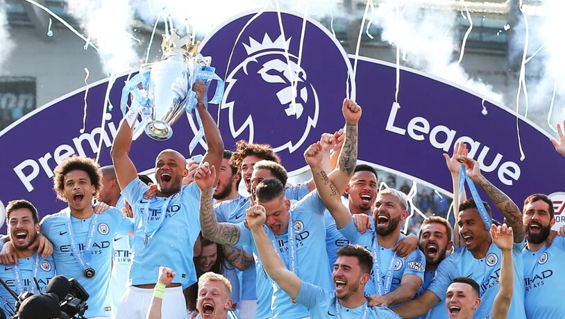 Für die Fortsetzung der Premier League gibt es offenbar neue Planspiele (im Bild der Jubel von Manchester City beim letztjährigen Gewinn des Meistertitels)