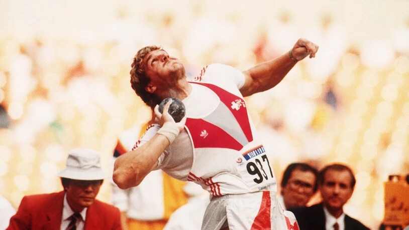 1988 stösst Werner Günthör die Kugel zu Olympia-Bronze