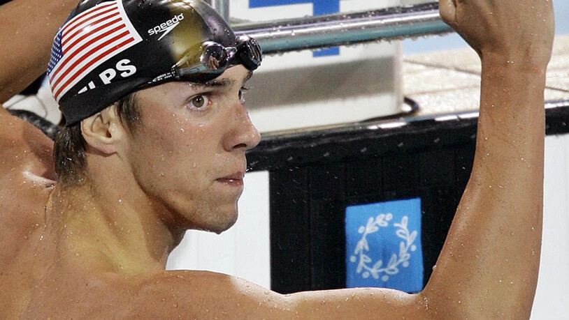 Michael Phelps jubelt in Athen über einen seiner Siege - am Ende der Karriere trat der US-Wunderschwimmer aus Baltimore mit 23 Mal Olympia-Gold ab