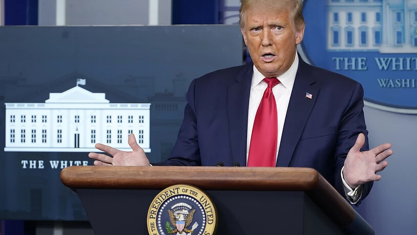 Donald Trump, Präsident der USA, spricht während einer Pressekonferenz im Weißen Haus. Foto: Susan Walsh/AP/dpa
