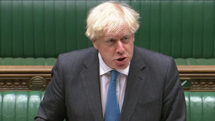 HANDOUT - Boris Johnson, Premierminister von Großbritannien, spricht im britischen Unterhaus, wo er an den «Prime Minister's Questions» («Fragen an den Premierminister»), teilnimmt. Foto: House Of Commons/PA Wire/dpa - ACHTUNG: Nur zur redaktionellen…