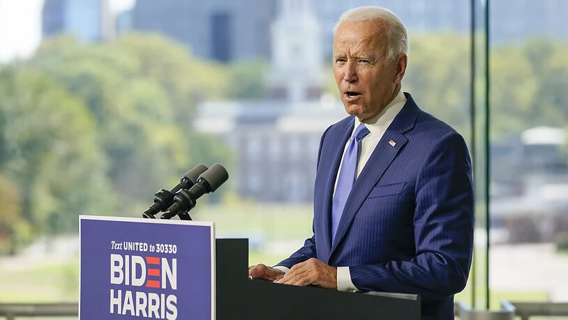 Joe Biden, demokratischer Präsidentschaftskandidat und ehemaliger US-Vizepräsident, spricht in Philadelphia. Foto: Carolyn Kaster/AP/dpa