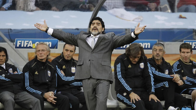 Maradona war während der WM 2010 Nationaltrainer Argentiniens