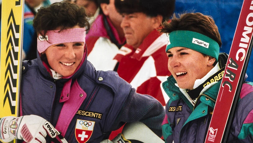 Erinnerungen an Maria Walliser (links) und Michela Figini, die Schweizer Speed-Asse in den Achtzigern