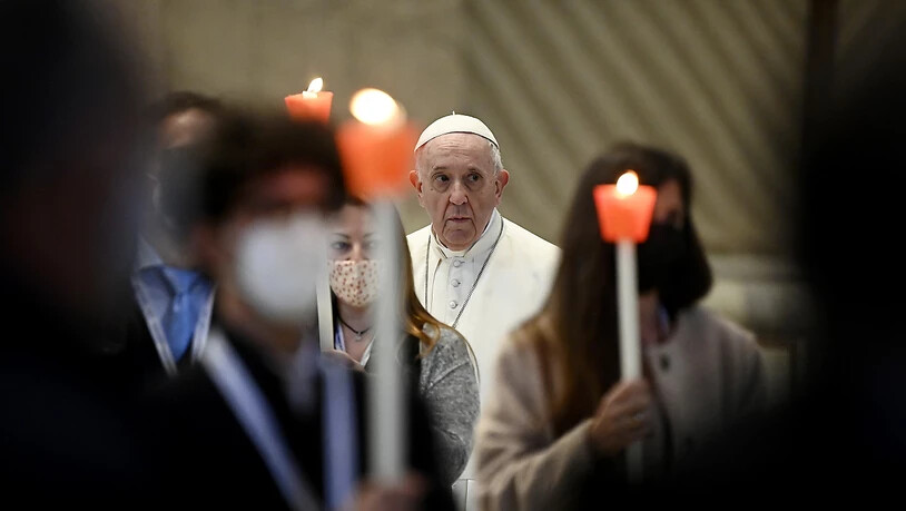 Papst Franziskus hat der Opfer der Massenpanik auf dem Meron-Berg in Israel gedacht. Foto: Riccardo Antimiani/Pool ANSA/AP/dpa/Archivbild