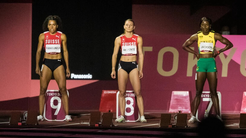 Ein Bild für die Schweizer Sport-Geschichte: zwei Athletinnen, Mujinga Kambundji (links) und Ajla Del Ponte im Olympia-Final über 100 Meter