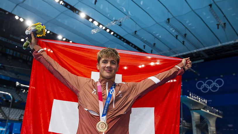 Einen Tag nach Jérémy Desplanches jubelte auch der Tessiner Noé Ponti über eine Medaille im Schwimmen: Bronze über 100 m Delfin