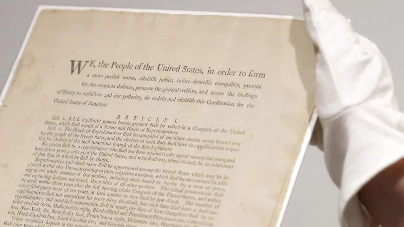 Kommt im November in New York unter den Hammer: Eines der letzten elf erhaltenen Originalexemplare der US-Verfassung aus dem Jahr 1787.