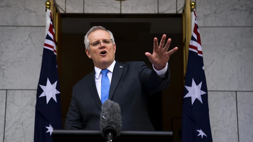 Australian Prime Minister Scott Morrison speaks to the media during a press conference at Parliament House in Canberra, Thursday, September 9, 2021. (AAP Image/Lukas Coch) NO ARCHIVING