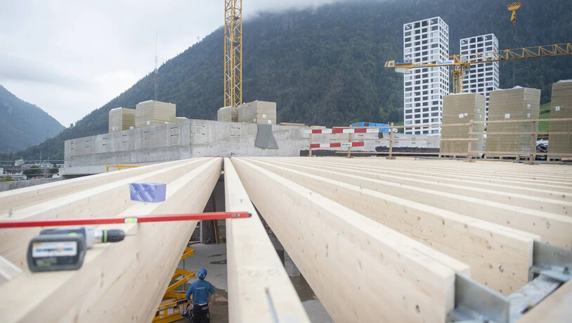 Blick in die Grossbaustelle des zukünftigen Kinokomplex in Chur. 