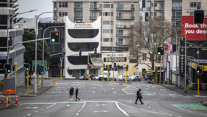 Fast leere Straßen im zentralen Geschäftsviertel von Auckland. Foto: Michael Craig/New Zealand Herald/dpa