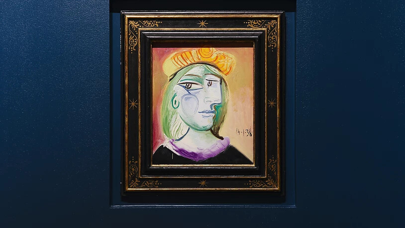 Pablo Picassos Gemälde von Marie Therese aus dem Jahr 1938 ist in der Bellagio Gallery of Fine Art zu sehen. Das Gemälde ist bei einer auktion in Las Vegas für 40,5 Millionen Dollar (34,8 Millionen Euro) versteigert worden. Foto: Wade Vandervort/Las…