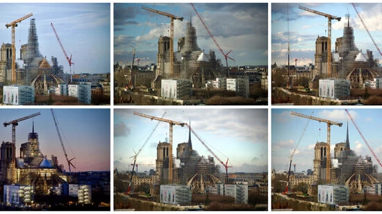 Wiederaufbauspektakel in Paris: Im Februar wurde die neue Turmspitze der Kathedrale Schritt für Schritt von ihrem Gerüst befreit. 