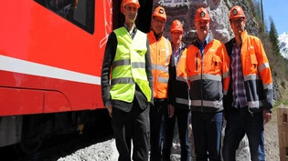 Stefan Engler, Christian Florin, Karl Baumann und Urs Tanner waren bei der Vorstellung des sanierten Tunnels dabei.
