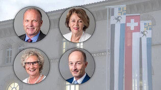 Abgänge: Vier Gemeindepräsidentinnen und Gemeindepräsidenten treten nicht mehr zu den Grossratswahlen an. Von oben links nach untern rechts sind dies Gian Peter Niggli, (Samedan), Nicoletta Noi-Togni (San Vittore), Elita Florin (Bonaduz) und Urs Marti (Chur). 