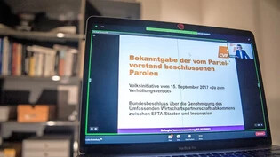Versammlung am Bildschirm: Rund 70 Delegierte haben am Mittwochabend an der Online-Delegiertenversammlung der CVP Graubünden über nationale Abstimmungsvorlagen und die eigene parteipolitische Zukunft diskutiert. 