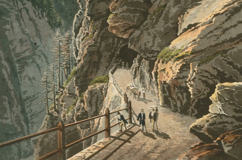 Beeindruckende Strecke: So malte Johann Jakob Meyer die Passage im Verlorna Loch um 1825 (Ausschnitt).
