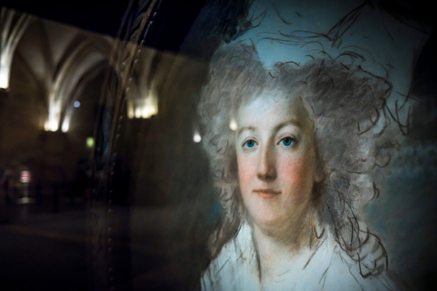Historisches Bild: Ein Porträt von Marie-Antoinette, das im Rahmen einer Ausstellung im ehemaligen Justizpalast in Paris ausgestellt wurde, wo sie vor ihrem Tod inhaftiert war.